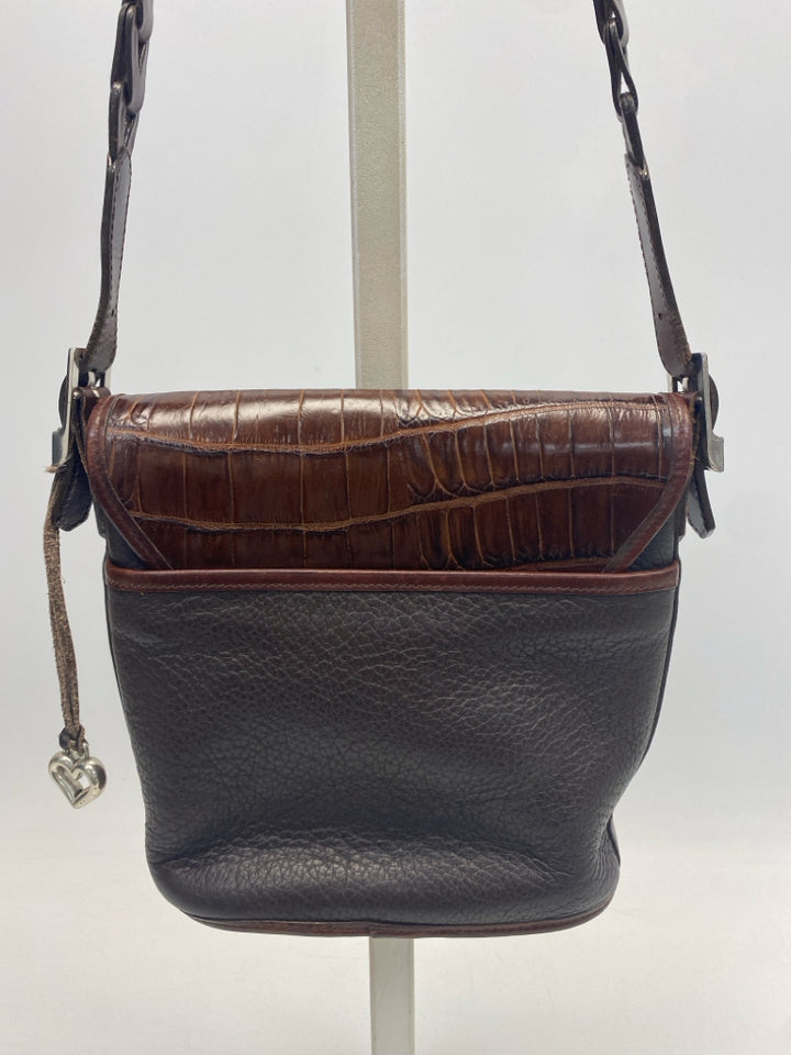 Brighton Dark Brown Embossed Leather Handbag