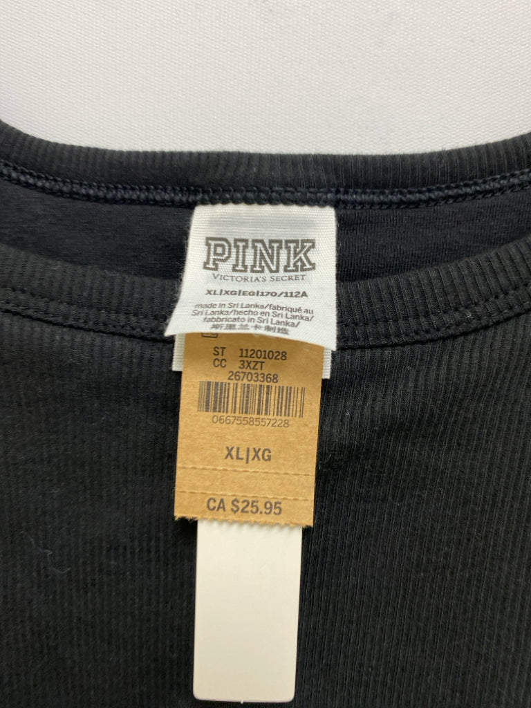 NWT Victoria Secret Size XL Black Ribbed Tank Ladies Top