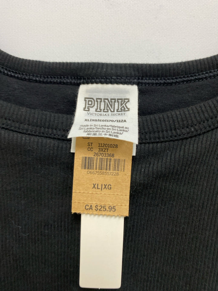 NWT Victoria Secret Size XL Black Ribbed Tank Ladies Top