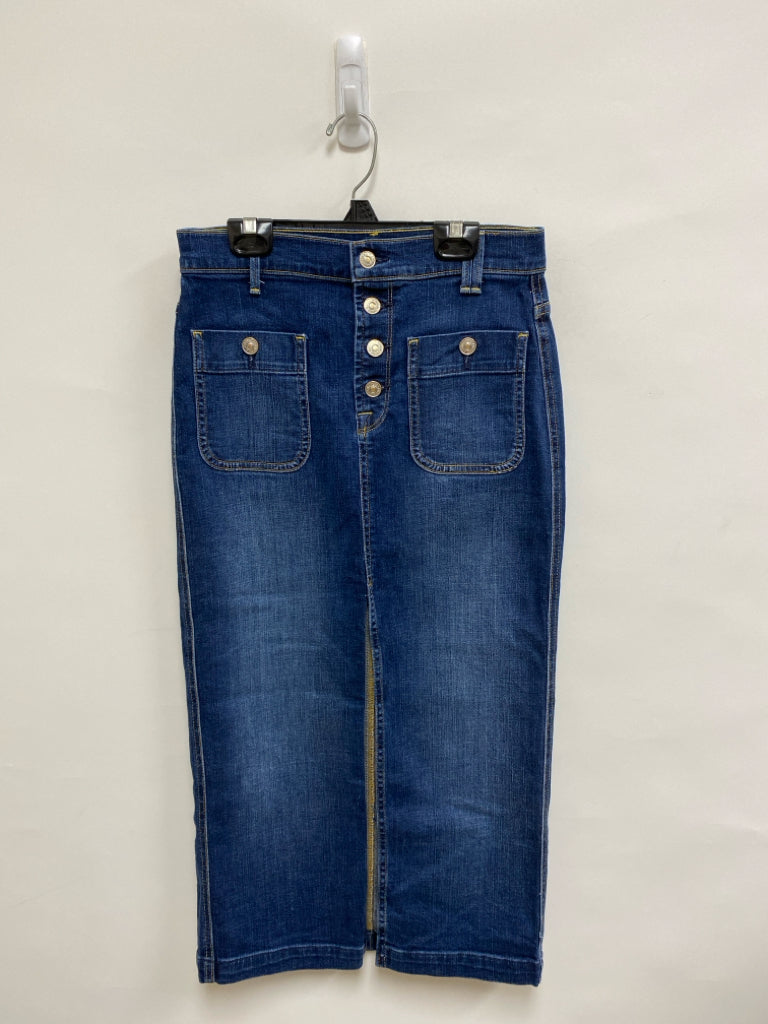 7/Mankind Size 28 Blue Denim Ladies Skirt