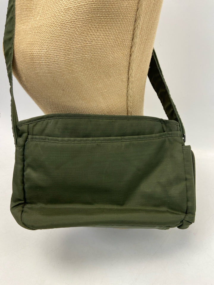 Lug Dark Green Quilted Nylon Crossbody