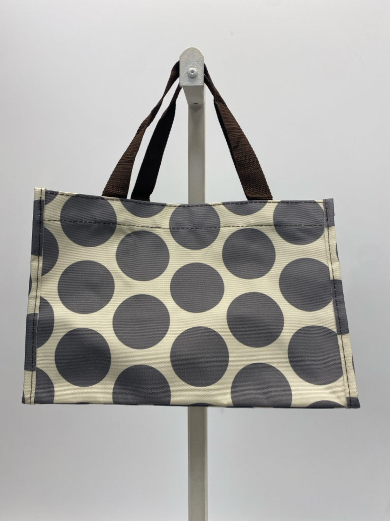 Thirty-One Cream Gray Polka Dot Tote Bag
