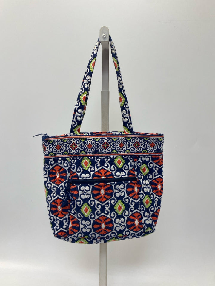 Vera Bradley Navy/white Coral Print Handbag