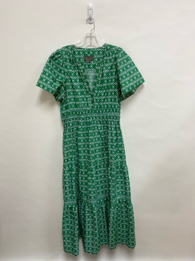 Anthropologie Size XL Green White Geometric Ladies Dress