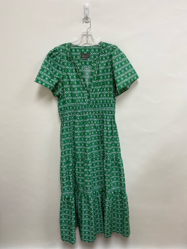 Anthropologie Size XL Green White Geometric Ladies Dress