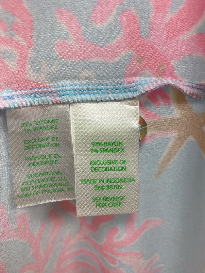 NWT LILLY PULITZER Size L Blue Pink/White Sea Coral Ladies Dress