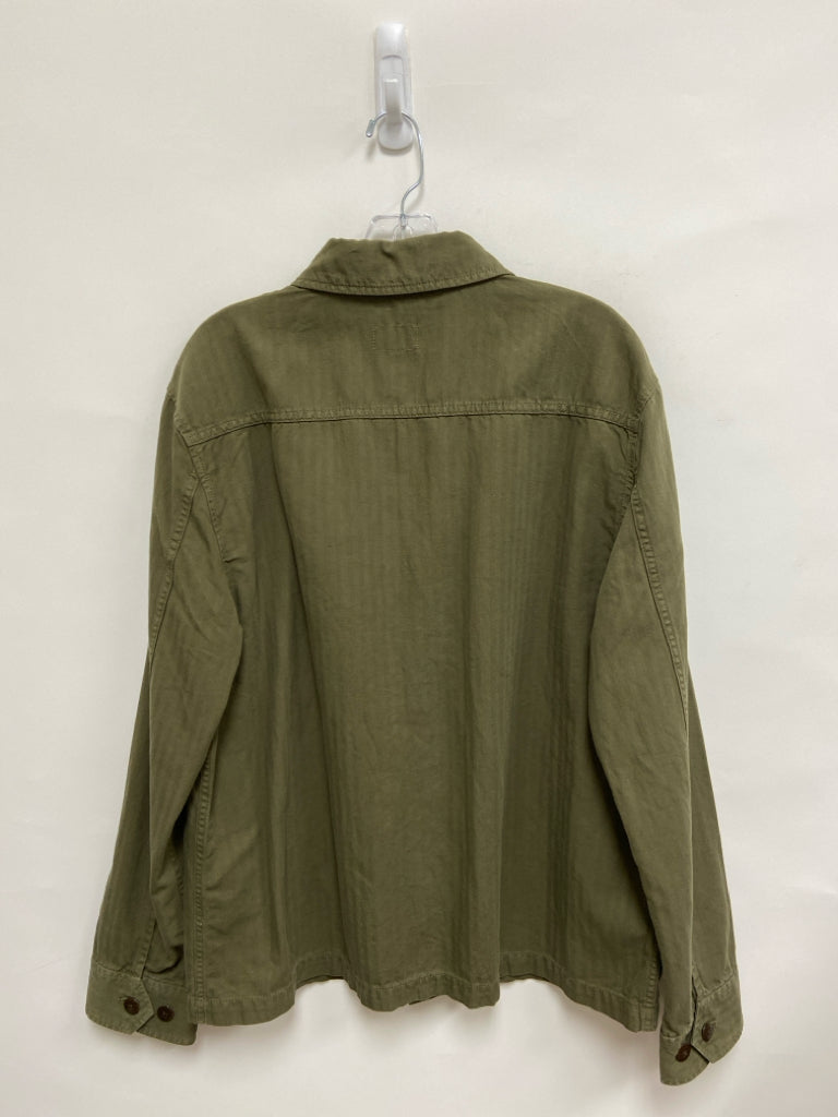 Todd Snyder Size L Dark Olive Herringbone Button Up Men&