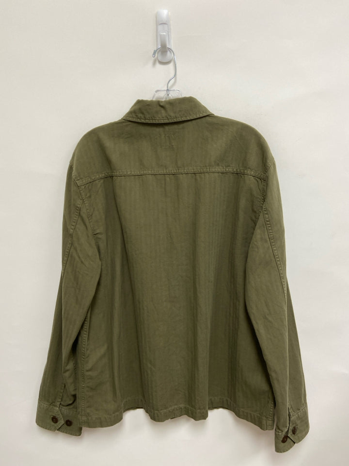Todd Snyder Size L Dark Olive Herringbone Button Up Men&