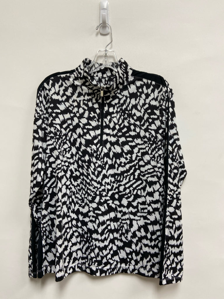 Tail Size L Black White Shapes Ladies Pullover