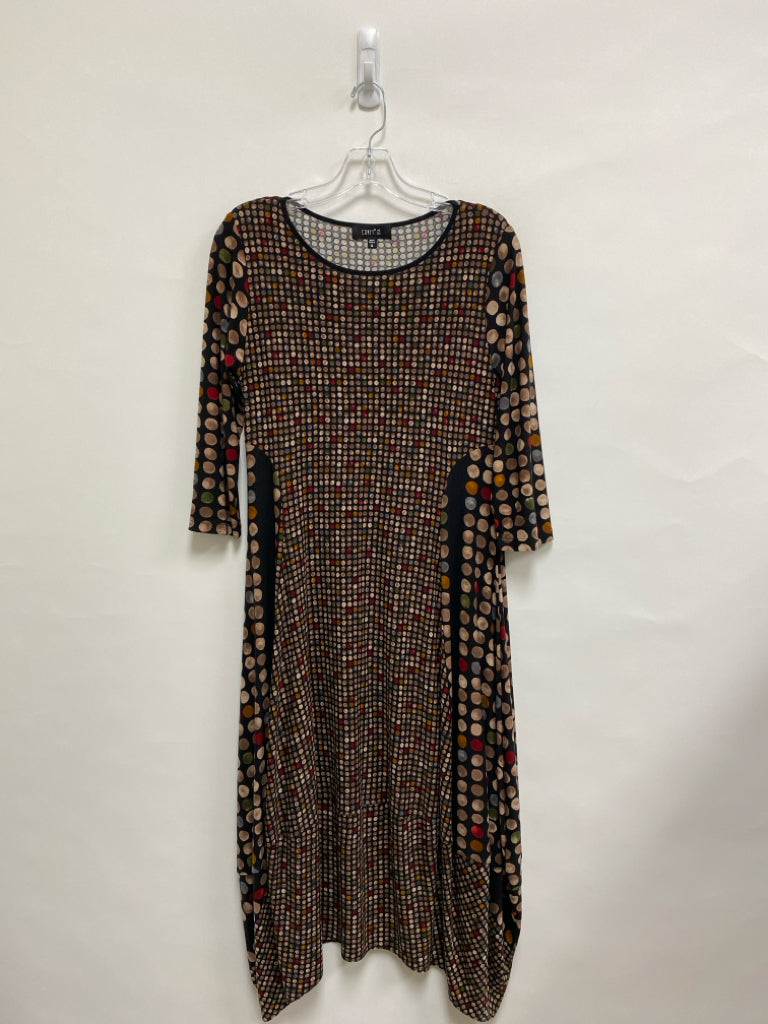 Comfy USA Size S Black Brown/Multi Circles Ladies Dress