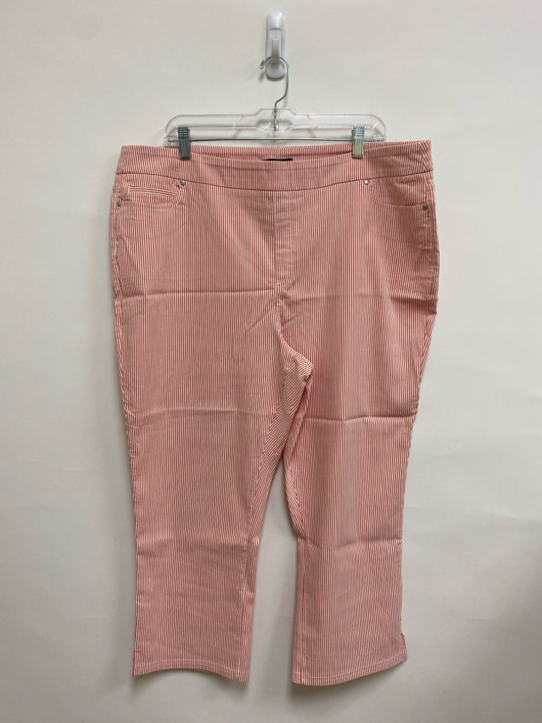 MARIO SERRANI  SIZE  XXL Red/White Stripes Pull-on Plus Size Pants