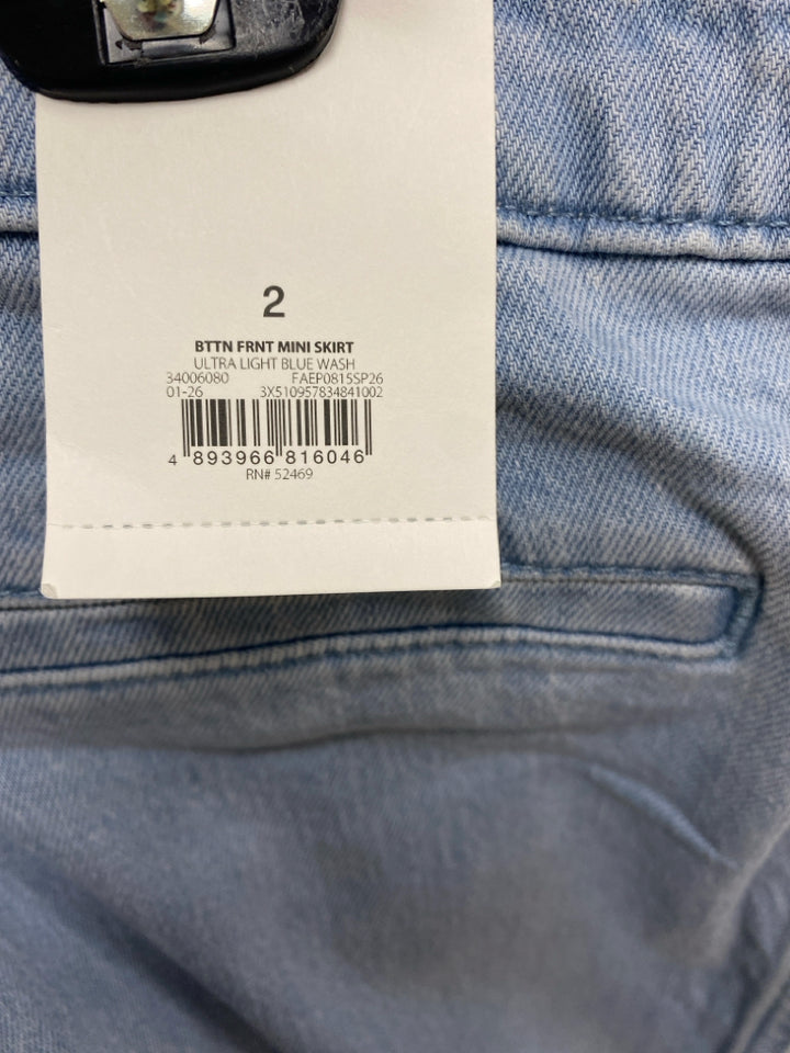 NWT FREE ASSEMBLY Size 2 Light Blue Denim Ladies Skirt