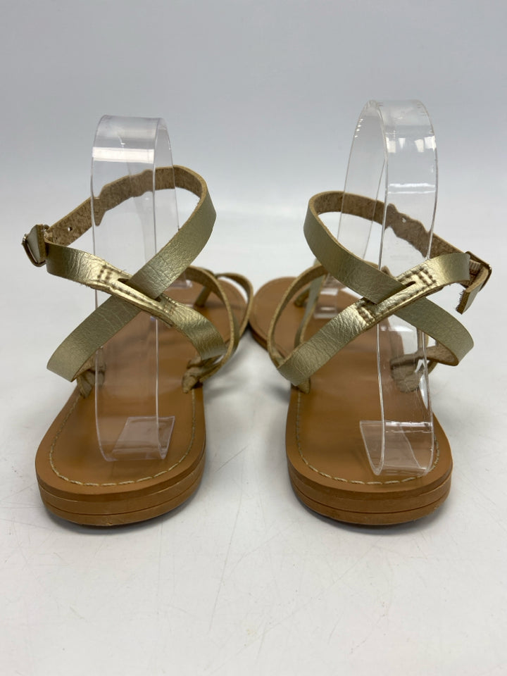 J Crew  Size 10 Gold Sandals