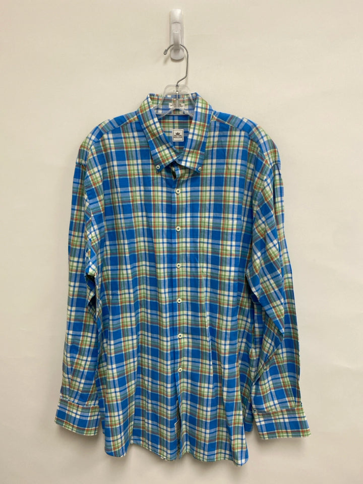Peter Millar Size XL Blue/Green White/Red Plaid Men&