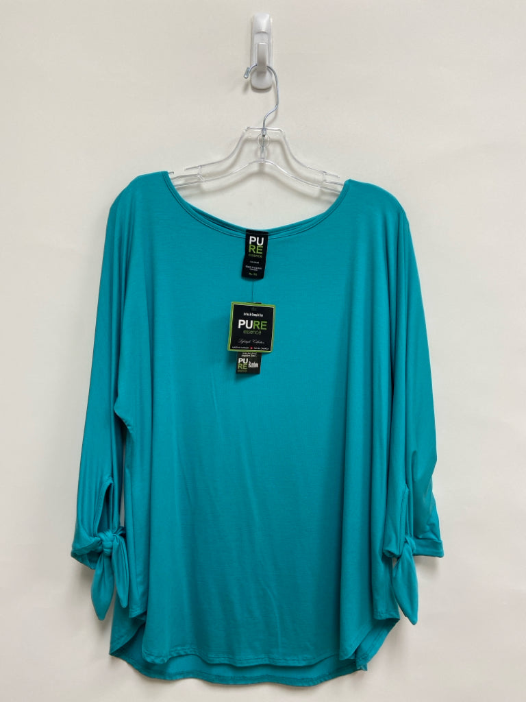 NWT Pure Essence Size XL Turquoise 3/4 Sleeve Ladies Top