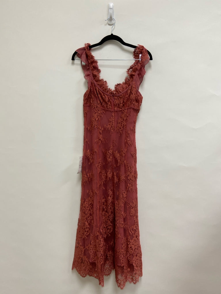 NWT For Love &amp; Lemons Size S Mauve Floral Sleeveless Lace Ladies Dress