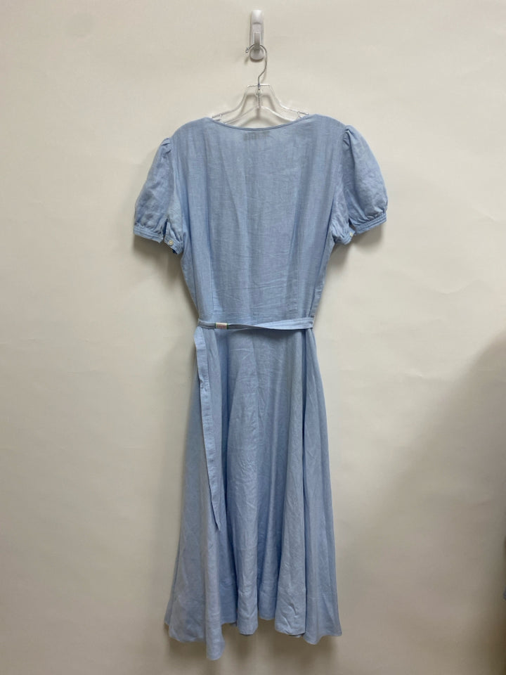 NWT Polo Size 14 Powder Blue Button Up Linen Ladies Dress