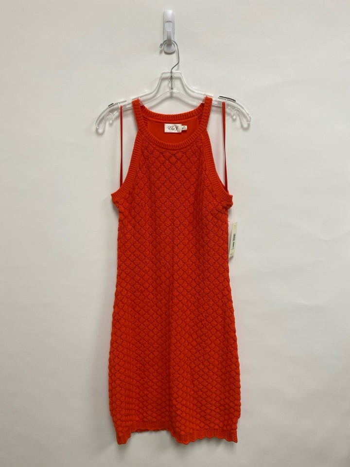 NWT Eliza J Size L Orange Tank Crochet Ladies Dress