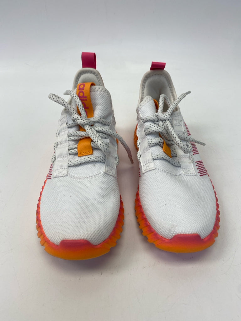 Adidas  Size 8.5 White Pink/Orange Lace-up Sneakers