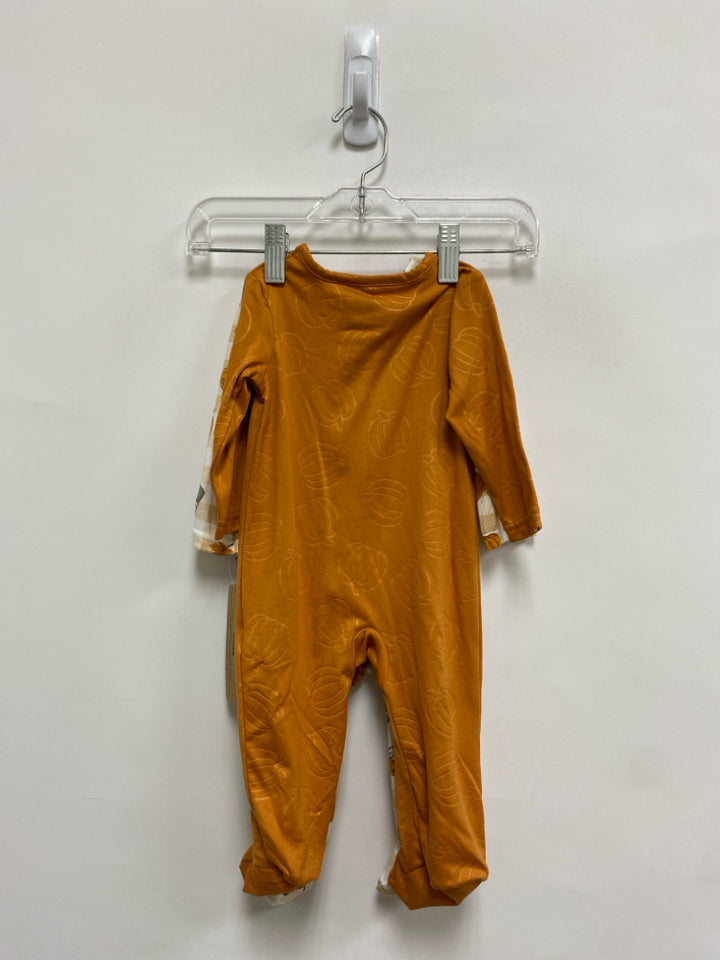 NWT SIZE 0-3M Burnt Orange Cream/Tan Pumpkin Long Sleeve Boy&