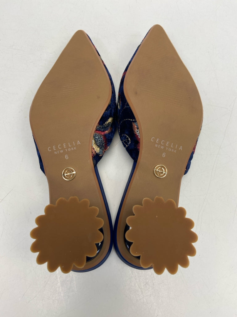 NWOT Cecelia Size 6 Dark Blue Multi-Color Sequined Heels