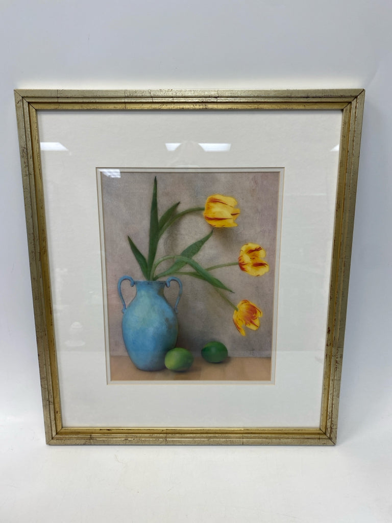 White Yellow Tulip Framed Art