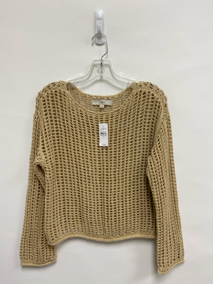 NWT LOFT Size XS Tan Crochet Ladies Sweater