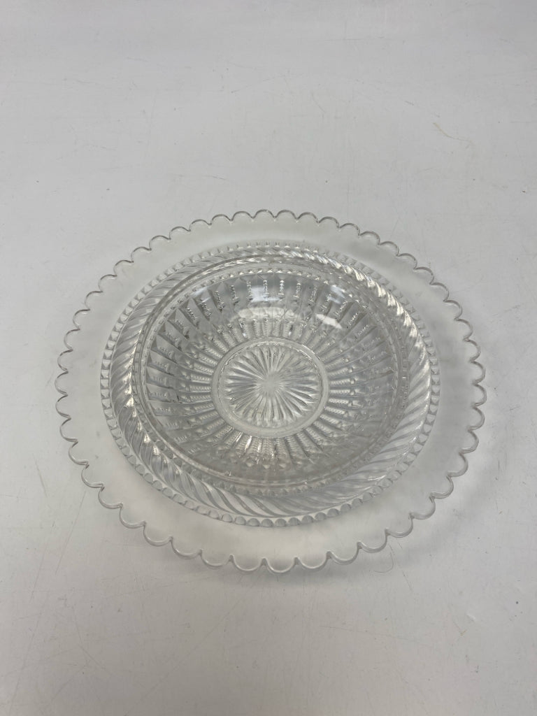 Clear Glass Serving Piece