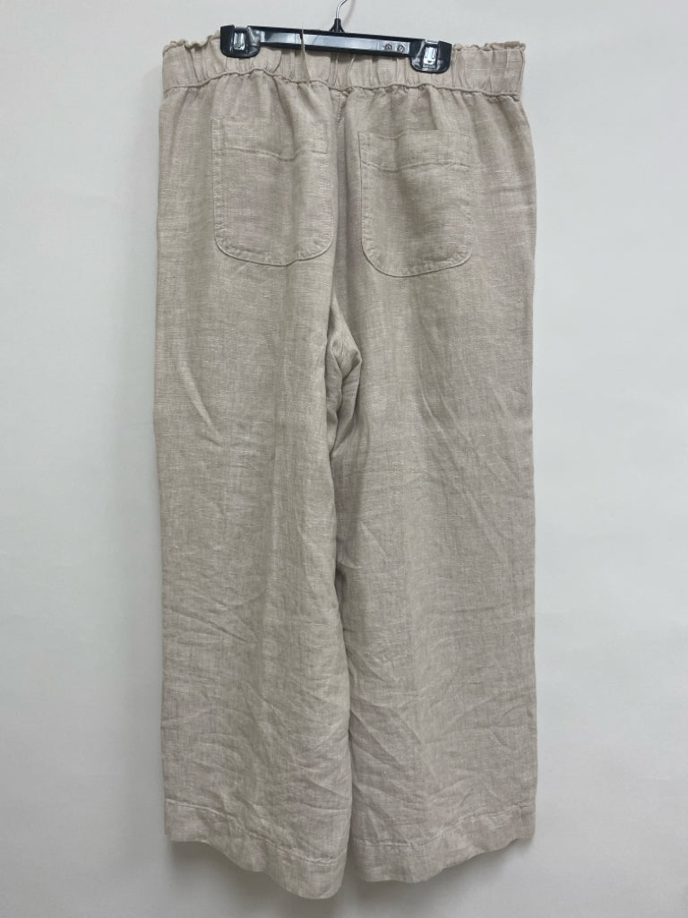 NWT Talbots Size M Beige Cropped Linen Ladies Pants