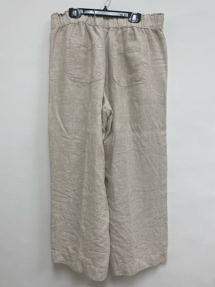 NWT Talbots Size M Beige Cropped Linen Ladies Pants