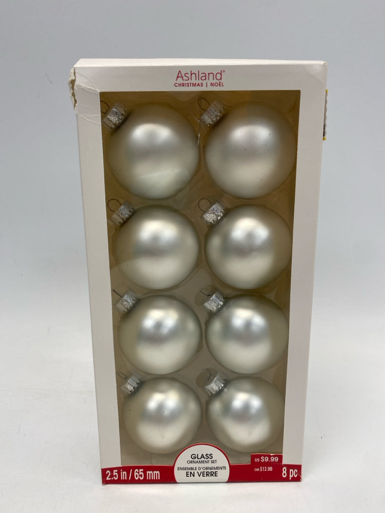 White Glass Ornaments