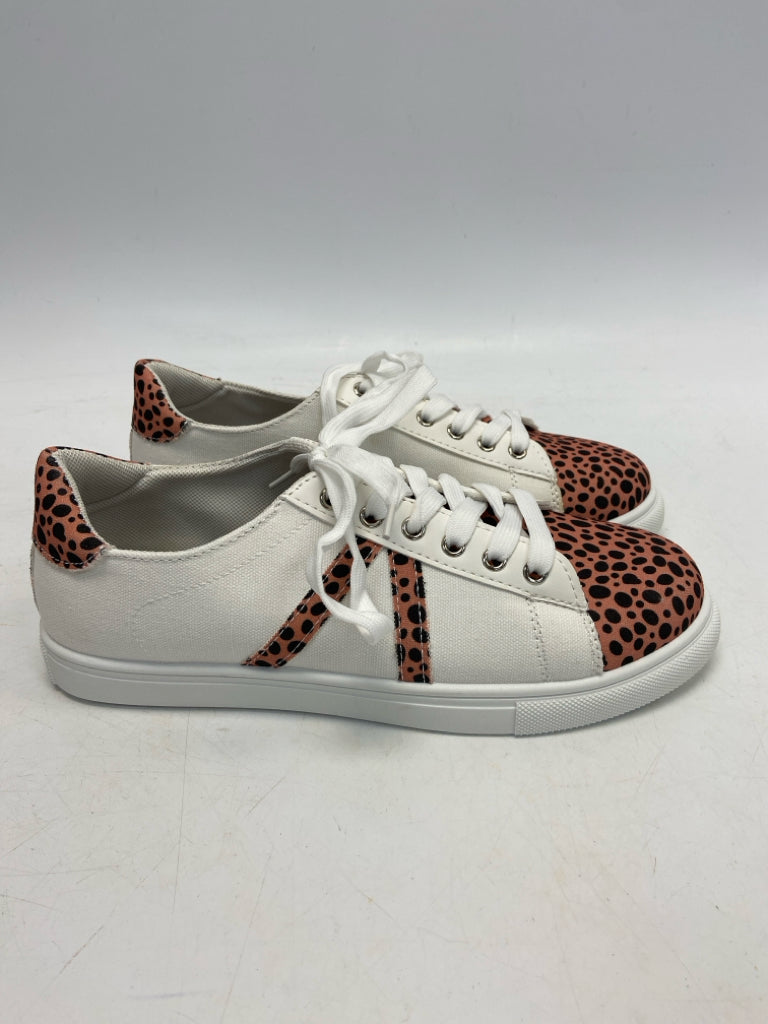 NWOT JellyPop  Size 10 White Brown/Blk Lace-up Sneakers