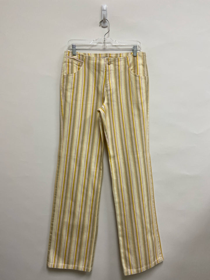 Size S Yellow Lilac/Multi Stripes Wide Leg Ladies Jeans