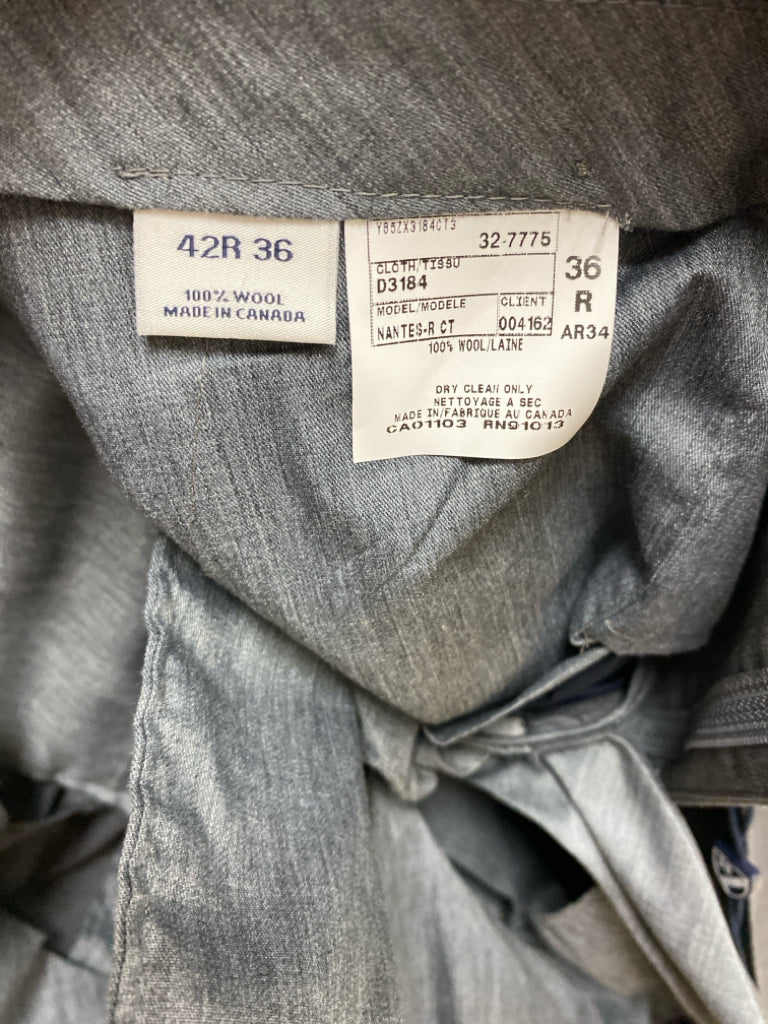 NWT Cremieux Size 42R Gray Wool Men&