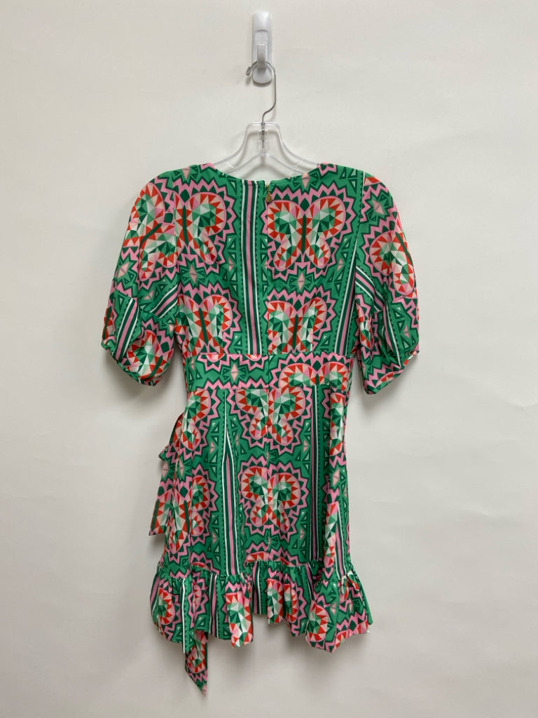 EMILY McCARTHY Size XXS Green/Pink White/Red Geometric Ladies Dress