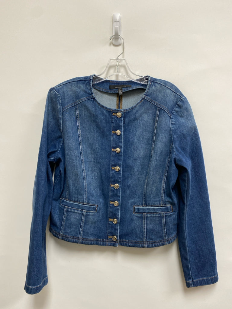 WHBM Size 16 Faded Blue Button Up Denim Plus Size Jacket