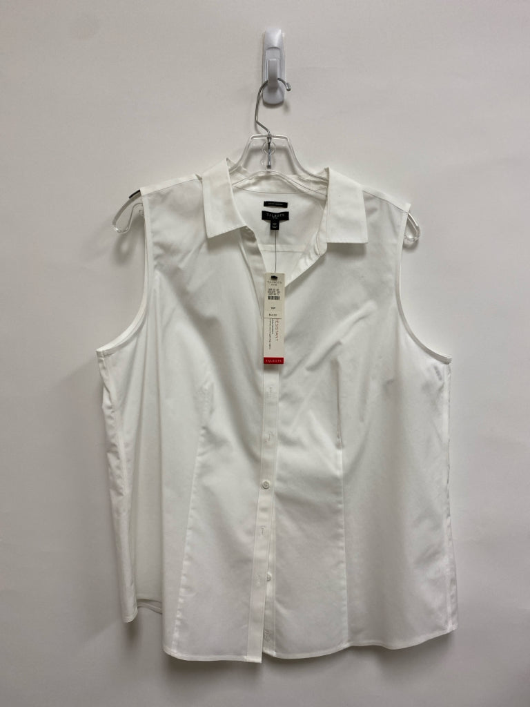 NWT Talbots  SIZE  16P White Sleeveless Plus Size Top