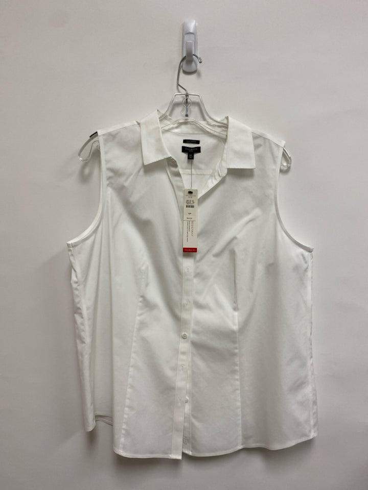 NWT Talbots  SIZE  16P White Sleeveless Plus Size Top