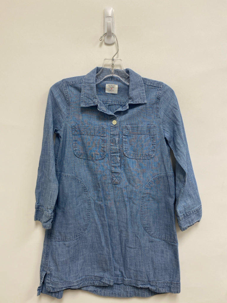 Crew Cuts SIZE 7 Blue Long Sleeve Chambray Girl&