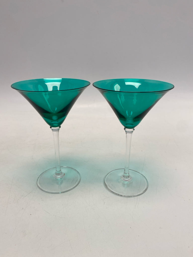 Vera Wang Teal Green Crystal Glassware
