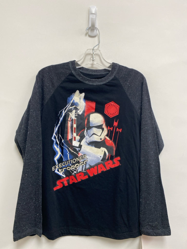 NWT SIZE M Gray Red/Black Star Wars Long Sleeve Tee Boy&