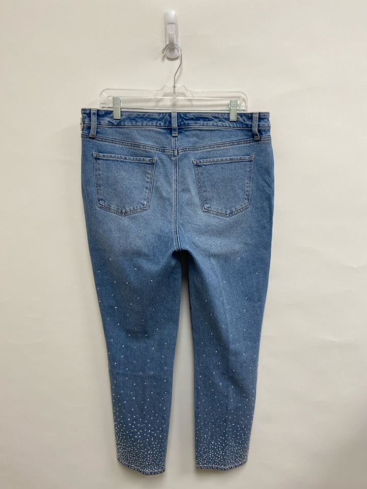Talbots Size 12 Faded Denim Studded Ladies Jeans