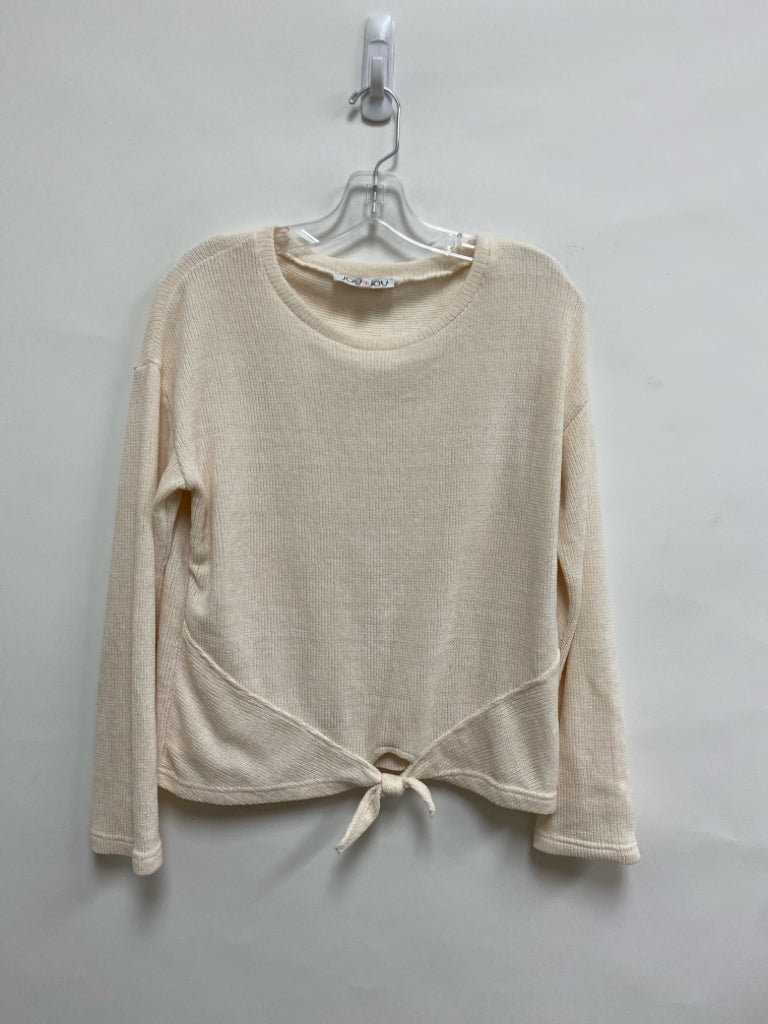 Joy Joy Size XS Cream Knotted Chenille Ladies Sweater