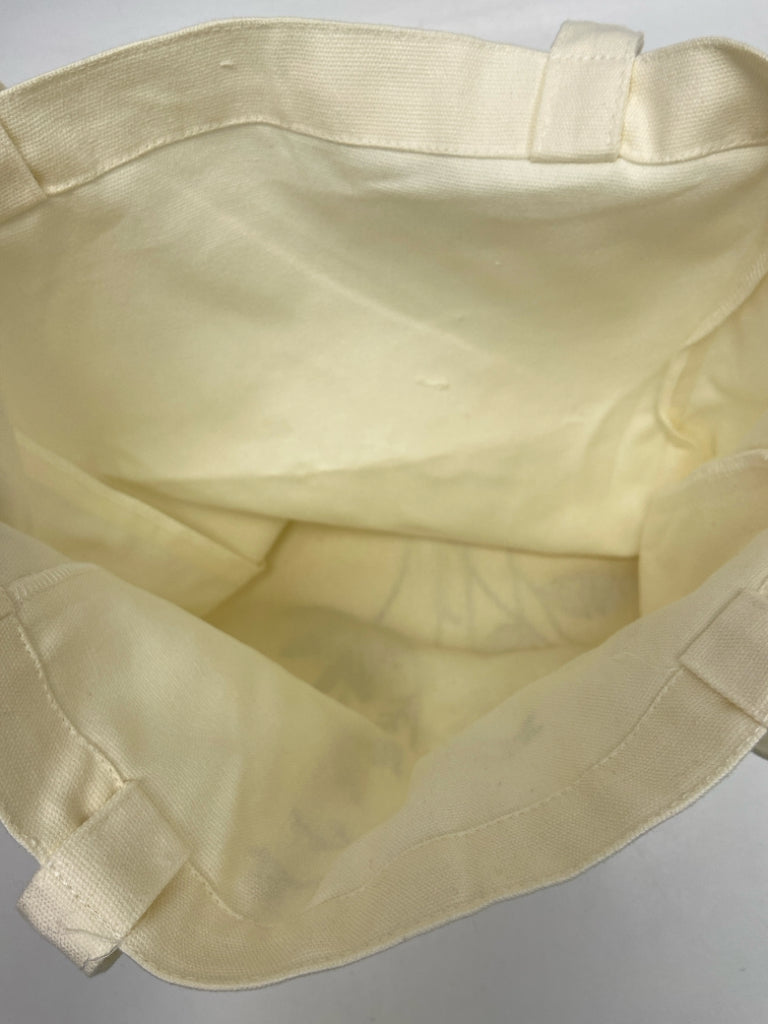 Cream Multi-Color Floral Embroidered Tote Bag
