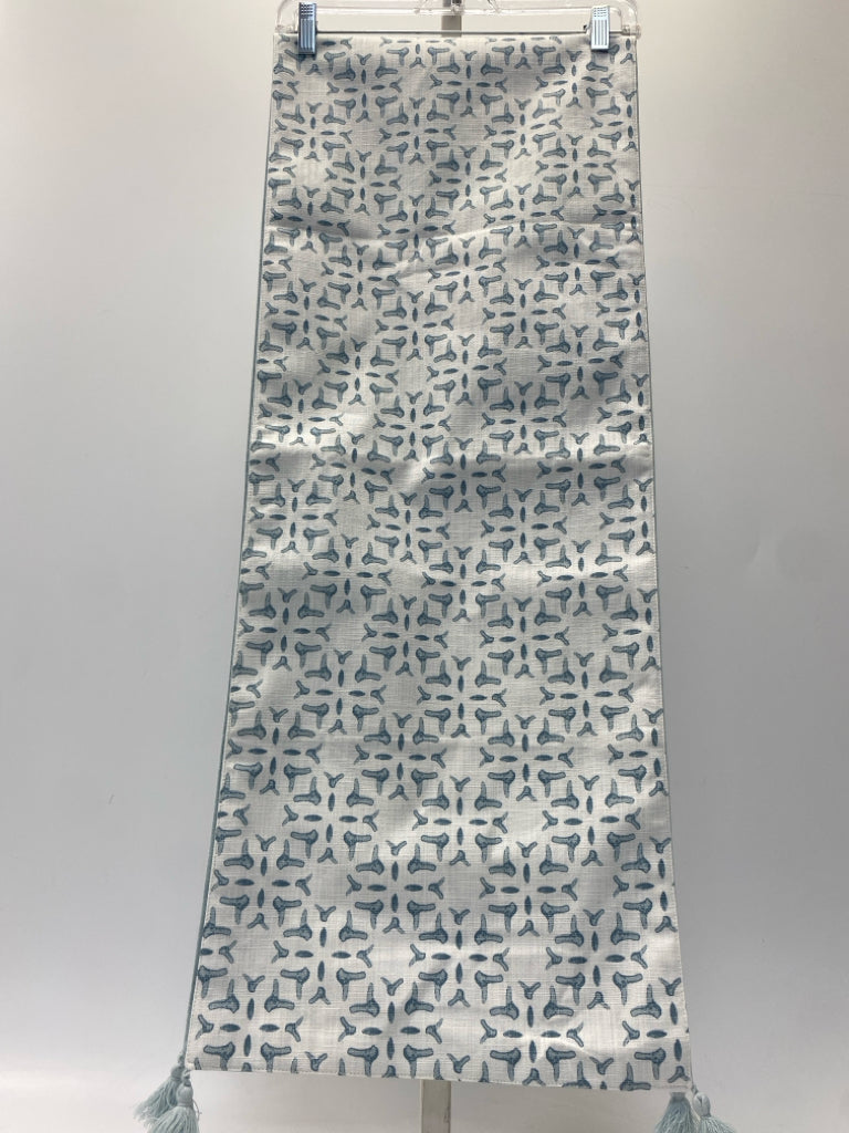 White Blue Table Runner