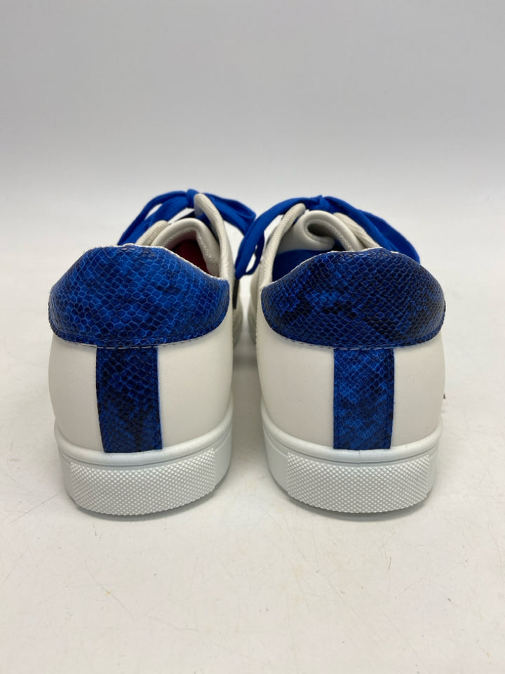 NWOT JellyPop  Size 10 White Royal Blue Lace-up Sneakers