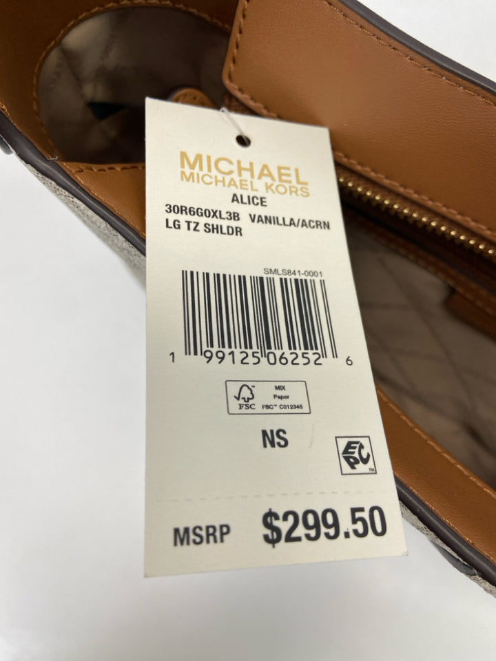 NWT Michael Kors Cream Brown Signature Handbag