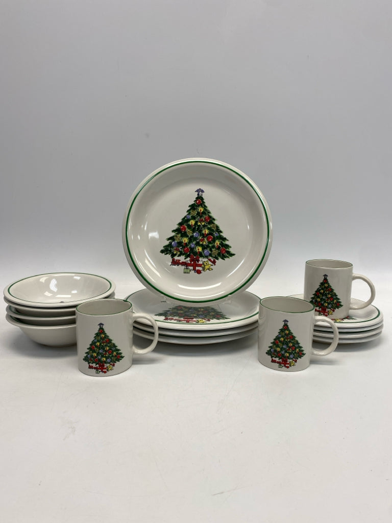 White Green Trees Christmas