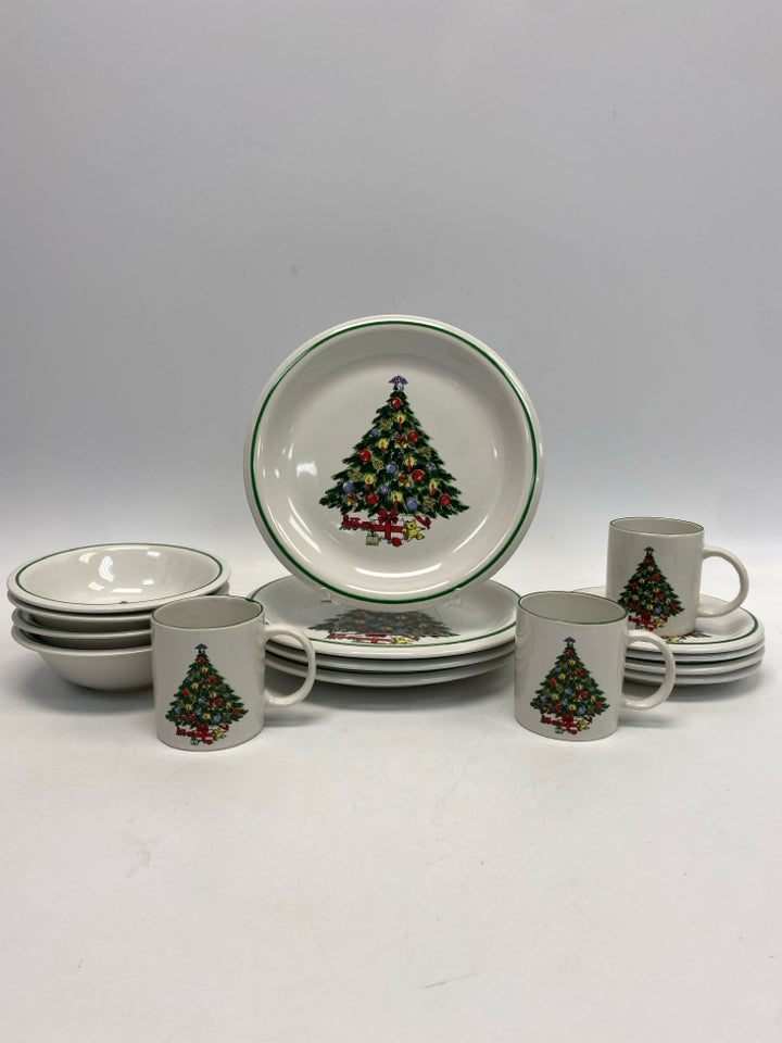 White Green Trees Christmas