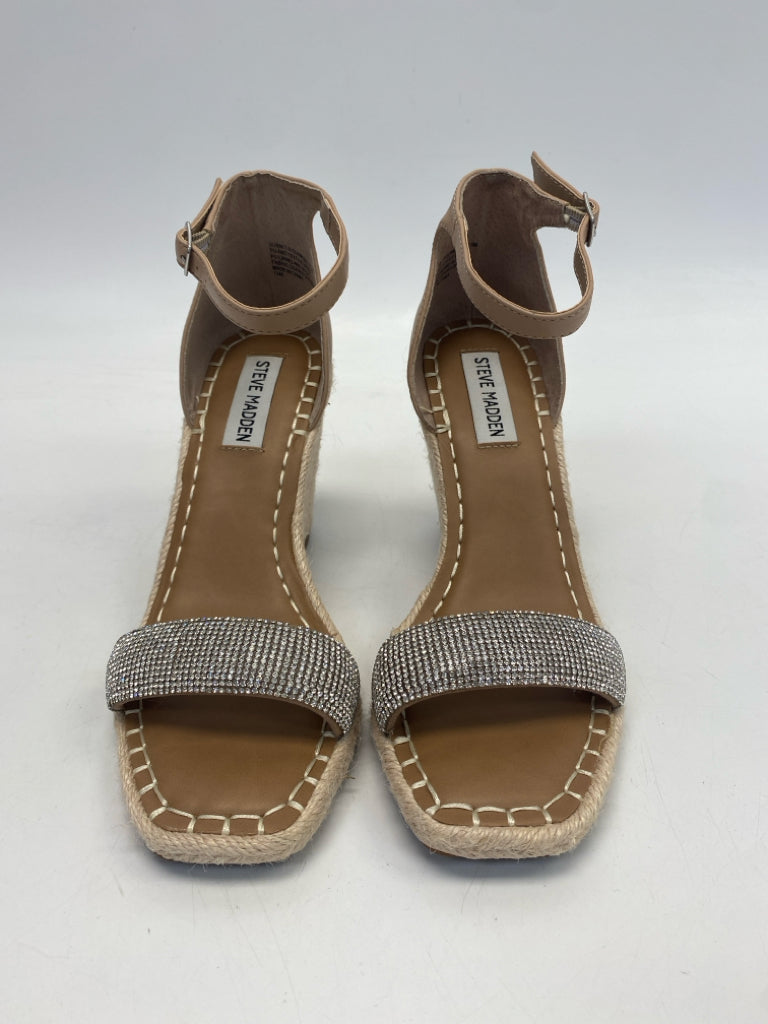 Steve Madden  Size 7.5 Tan Clear Rhinestone(s) Sandals